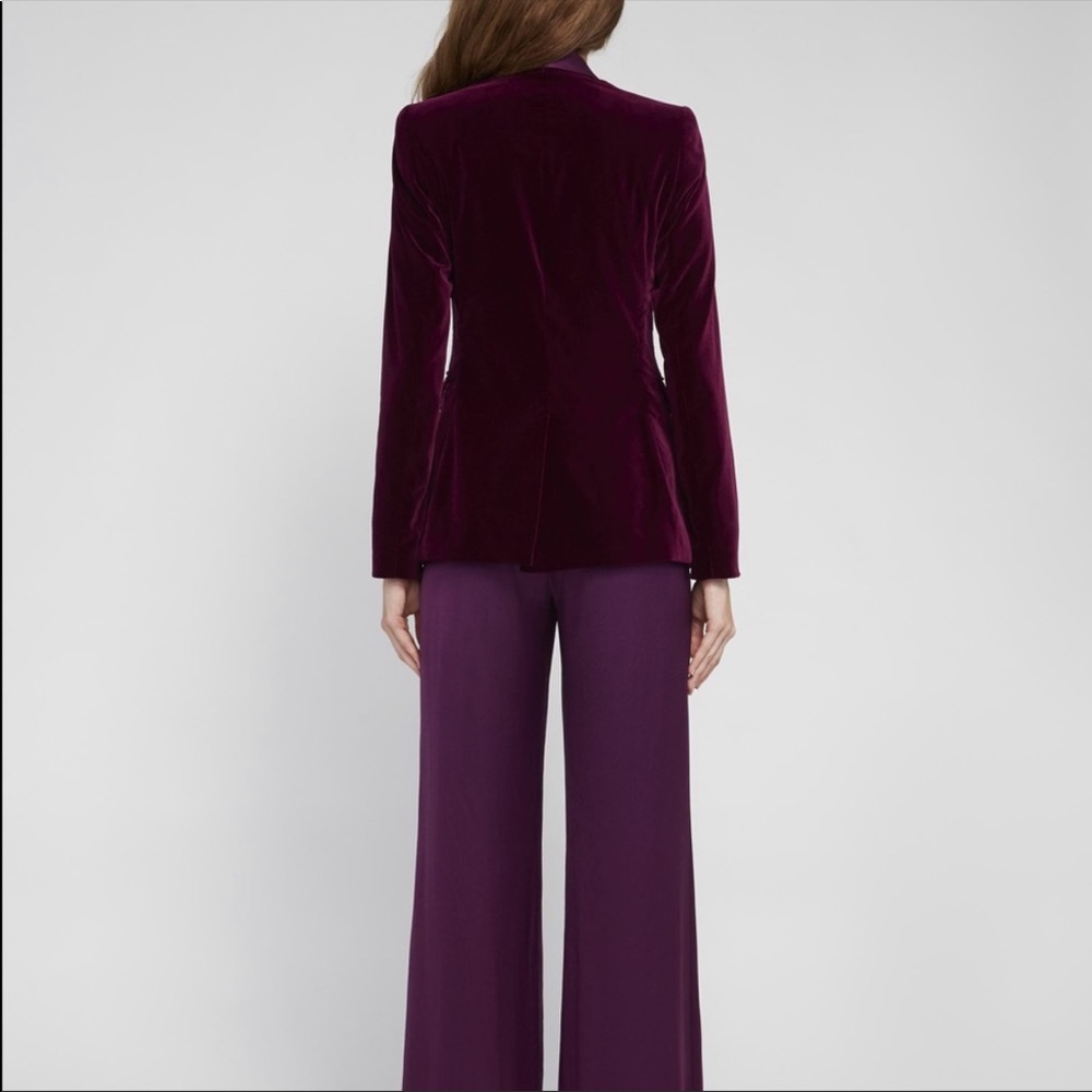 Alice&Olivia Most gorgeous 2 burgundy piece pants set Velvet blazer satin pants
